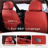 imageCoverado Car Seat Covers Front and Back Seat Covers Universal Seat Cover for Cars with Lumbar Support Faux Leather Car Seat Protector Waterproof Car Seat Cushions Fit for Most Vehicles BlueampampBlackRed