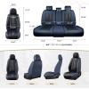 imageCoverado Car Seat Covers Front and Back Seat Covers Universal Seat Cover for Cars with Lumbar Support Faux Leather Car Seat Protector Waterproof Car Seat Cushions Fit for Most Vehicles BlueampampBlackBlueBlack