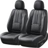 imageCoverado Car Seat Covers Front and Back Seat Covers Universal Seat Cover for Cars with Lumbar Support Faux Leather Car Seat Protector Waterproof Car Seat Cushions Fit for Most Vehicles BlueampampBlackBlack