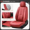 imageCoverado Car Seat Covers Front and Back Seat Covers Universal Seat Cover for Cars with Lumbar Support Faux Leather Car Seat Protector Waterproof Car Seat Cushions Fit for Most Vehicles BlueampampBlackRed