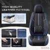 imageCoverado Car Seat Covers Front and Back Seat Covers Universal Seat Cover for Cars with Lumbar Support Faux Leather Car Seat Protector Waterproof Car Seat Cushions Fit for Most Vehicles BlueampampBlackBlueBlack