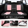 imageCoverado Car Seat Covers Front and Back Seat Covers Universal Seat Cover for Cars with Lumbar Support Faux Leather Car Seat Protector Waterproof Car Seat Cushions Fit for Most Vehicles BlueampampBlackBlackPink