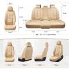 imageCoverado Car Seat Covers Front and Back Seat Covers Universal Seat Cover for Cars with Lumbar Support Faux Leather Car Seat Protector Waterproof Car Seat Cushions Fit for Most Vehicles BlueampampBlackBeige