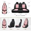 imageCoverado Car Seat Covers Front and Back Seat Covers Universal Seat Cover for Cars with Lumbar Support Faux Leather Car Seat Protector Waterproof Car Seat Cushions Fit for Most Vehicles BlueampampBlackBlackPink