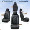 imageCoverado Leather Seat Covers Full Set Fit for Ford F150 F250 F350 F450 Waterproof Ford F150 Truck Seat Covers Fit for 20152025 F150 and 20172025 F250 F350 F450 BlackBlack
