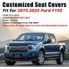 imageCoverado Leather Seat Covers Full Set Fit for Ford F150 F250 F350 F450 Waterproof Ford F150 Truck Seat Covers Fit for 20152025 F150 and 20172025 F250 F350 F450 BlackRedline