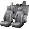 imageCoverado Leather Seat Covers Full Set Fit for Ford F150 F250 F350 F450 Waterproof Ford F150 Truck Seat Covers Fit for 20152025 F150 and 20172025 F250 F350 F450 BlackGray