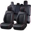 imageCoverado Leather Seat Covers Full Set Fit for Ford F150 F250 F350 F450 Waterproof Ford F150 Truck Seat Covers Fit for 20152025 F150 and 20172025 F250 F350 F450 BlackRedline