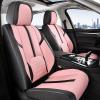 imageCoverado Car Seat Covers Front and Back Seat Covers Universal Seat Cover for Cars with Lumbar Support Faux Leather Car Seat Protector Waterproof Car Seat Cushions Fit for Most Vehicles BlueampampBlackBlackPink
