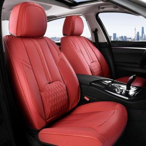 imageCoverado Car Seat Covers Front and Back Seat Covers Universal Seat Cover for Cars with Lumbar Support Faux Leather Car Seat Protector Waterproof Car Seat Cushions Fit for Most Vehicles BlueampampBlackRed