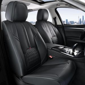 imageCoverado Car Seat Covers Front and Back Seat Covers Universal Seat Cover for Cars with Lumbar Support Faux Leather Car Seat Protector Waterproof Car Seat Cushions Fit for Most Vehicles BlueampampBlackBlack