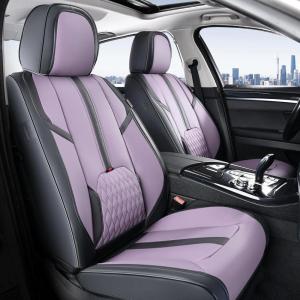 imageCoverado Car Seat Covers Front and Back Seat Covers Universal Seat Cover for Cars with Lumbar Support Faux Leather Car Seat Protector Waterproof Car Seat Cushions Fit for Most Vehicles BlueampampBlackBlackPurple