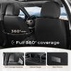 imageCoverado Leather Front Seat Covers 2Pack Universal Waterproof Breathable Leather Woven Leatherette Seat Cushions Auto Car Seats Protectors Fit for Most VehiclesBlackpureBlack
