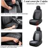 imageCoverado Leather Front Seat Covers 2Pack Universal Waterproof Breathable Leather Woven Leatherette Seat Cushions Auto Car Seats Protectors Fit for Most VehiclesBlackpureB2in1Black