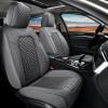 imageCoverado Leather Front Seat Covers 2Pack Universal Waterproof Breathable Leather Woven Leatherette Seat Cushions Auto Car Seats Protectors Fit for Most VehiclesBlackpureCWovenGray