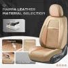 imageCoverado Leather Front Seat Covers 2Pack Universal Waterproof Breathable Leather Woven Leatherette Seat Cushions Auto Car Seats Protectors Fit for Most VehiclesBlackpureBeige