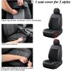 imageCoverado Leather Front Seat Covers 2Pack Universal Waterproof Breathable Leather Woven Leatherette Seat Cushions Auto Car Seats Protectors Fit for Most VehiclesBlackpureB2in1Black