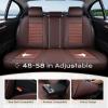 imageCoverado Leather Front Seat Covers 2Pack Universal Waterproof Breathable Leather Woven Leatherette Seat Cushions Auto Car Seats Protectors Fit for Most VehiclesBlackpureBrown