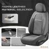 imageCoverado Leather Front Seat Covers 2Pack Universal Waterproof Breathable Leather Woven Leatherette Seat Cushions Auto Car Seats Protectors Fit for Most VehiclesBlackpureGray