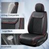 imageCoverado Leather Front Seat Covers 2Pack Universal Waterproof Breathable Leather Woven Leatherette Seat Cushions Auto Car Seats Protectors Fit for Most VehiclesBlackpureB2in1BlackRed