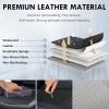 imageCoverado Leather Front Seat Covers 2Pack Universal Waterproof Breathable Leather Woven Leatherette Seat Cushions Auto Car Seats Protectors Fit for Most VehiclesBlackpureCWovenBlack