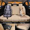 imageCoverado Leather Front Seat Covers 2Pack Universal Waterproof Breathable Leather Woven Leatherette Seat Cushions Auto Car Seats Protectors Fit for Most VehiclesBlackpureB2in1Beige