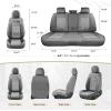imageCoverado Leather Front Seat Covers 2Pack Universal Waterproof Breathable Leather Woven Leatherette Seat Cushions Auto Car Seats Protectors Fit for Most VehiclesBlackpureGray