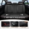 imageCoverado Leather Front Seat Covers 2Pack Universal Waterproof Breathable Leather Woven Leatherette Seat Cushions Auto Car Seats Protectors Fit for Most VehiclesBlackpureRed Line