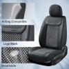 imageCoverado Leather Front Seat Covers 2Pack Universal Waterproof Breathable Leather Woven Leatherette Seat Cushions Auto Car Seats Protectors Fit for Most VehiclesBlackpureB2in1BlackGray