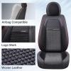 imageCoverado Leather Front Seat Covers 2Pack Universal Waterproof Breathable Leather Woven Leatherette Seat Cushions Auto Car Seats Protectors Fit for Most VehiclesBlackpureRed Line