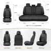 imageCoverado Leather Front Seat Covers 2Pack Universal Waterproof Breathable Leather Woven Leatherette Seat Cushions Auto Car Seats Protectors Fit for Most VehiclesBlackpureBlack