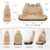 imageCoverado Leather Front Seat Covers 2Pack Universal Waterproof Breathable Leather Woven Leatherette Seat Cushions Auto Car Seats Protectors Fit for Most VehiclesBlackpureBeige
