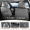 imageCoverado Leather Front Seat Covers 2Pack Universal Waterproof Breathable Leather Woven Leatherette Seat Cushions Auto Car Seats Protectors Fit for Most VehiclesBlackpureGray