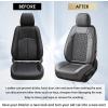 imageCoverado Leather Front Seat Covers 2Pack Universal Waterproof Breathable Leather Woven Leatherette Seat Cushions Auto Car Seats Protectors Fit for Most VehiclesBlackpureCWovenGray