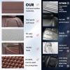 imageCoverado Leather Front Seat Covers 2Pack Universal Waterproof Breathable Leather Woven Leatherette Seat Cushions Auto Car Seats Protectors Fit for Most VehiclesBlackpureBrown