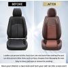 imageCoverado Leather Front Seat Covers 2Pack Universal Waterproof Breathable Leather Woven Leatherette Seat Cushions Auto Car Seats Protectors Fit for Most VehiclesBlackpureBrown