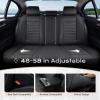 imageCoverado Leather Front Seat Covers 2Pack Universal Waterproof Breathable Leather Woven Leatherette Seat Cushions Auto Car Seats Protectors Fit for Most VehiclesBlackpureBlack