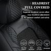 imageCoverado Leather Front Seat Covers 2Pack Universal Waterproof Breathable Leather Woven Leatherette Seat Cushions Auto Car Seats Protectors Fit for Most VehiclesBlackpureCWovenBlack