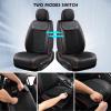 imageCoverado Leather Front Seat Covers 2Pack Universal Waterproof Breathable Leather Woven Leatherette Seat Cushions Auto Car Seats Protectors Fit for Most VehiclesBlackpureB2in1BlackRed