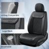 imageCoverado Leather Front Seat Covers 2Pack Universal Waterproof Breathable Leather Woven Leatherette Seat Cushions Auto Car Seats Protectors Fit for Most VehiclesBlackpureB2in1Black