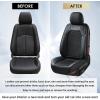 imageCoverado Leather Front Seat Covers 2Pack Universal Waterproof Breathable Leather Woven Leatherette Seat Cushions Auto Car Seats Protectors Fit for Most VehiclesBlackpureCWovenBlack
