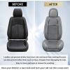imageCoverado Leather Front Seat Covers 2Pack Universal Waterproof Breathable Leather Woven Leatherette Seat Cushions Auto Car Seats Protectors Fit for Most VehiclesBlackpureGray