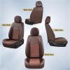 imageCoverado Leather Front Seat Covers 2Pack Universal Waterproof Breathable Leather Woven Leatherette Seat Cushions Auto Car Seats Protectors Fit for Most VehiclesBlackpureBrown