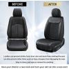 imageCoverado Leather Front Seat Covers 2Pack Universal Waterproof Breathable Leather Woven Leatherette Seat Cushions Auto Car Seats Protectors Fit for Most VehiclesBlackpureB2in1Black