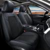 imageCoverado Leather Front Seat Covers 2Pack Universal Waterproof Breathable Leather Woven Leatherette Seat Cushions Auto Car Seats Protectors Fit for Most VehiclesBlackpureCWovenBlack