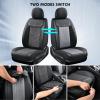 imageCoverado Leather Front Seat Covers 2Pack Universal Waterproof Breathable Leather Woven Leatherette Seat Cushions Auto Car Seats Protectors Fit for Most VehiclesBlackpureB2in1BlackGray