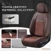 imageCoverado Leather Front Seat Covers 2Pack Universal Waterproof Breathable Leather Woven Leatherette Seat Cushions Auto Car Seats Protectors Fit for Most VehiclesBlackpureBrown
