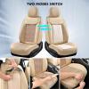 imageCoverado Leather Front Seat Covers 2Pack Universal Waterproof Breathable Leather Woven Leatherette Seat Cushions Auto Car Seats Protectors Fit for Most VehiclesBlackpureB2in1Beige