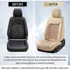imageCoverado Leather Front Seat Covers 2Pack Universal Waterproof Breathable Leather Woven Leatherette Seat Cushions Auto Car Seats Protectors Fit for Most VehiclesBlackpureB2in1Beige
