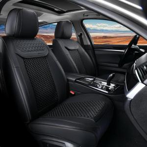 imageCoverado Leather Front Seat Covers 2Pack Universal Waterproof Breathable Leather Woven Leatherette Seat Cushions Auto Car Seats Protectors Fit for Most VehiclesBlackpureB2in1Black